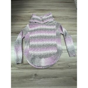Leo & Nicole Women's‎ Multicolored Striped Cowl Neck Sweater Size S